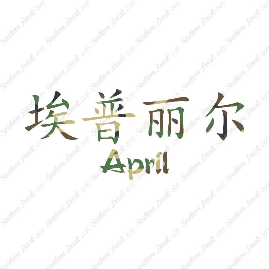 Chinese Name Symbols "April"