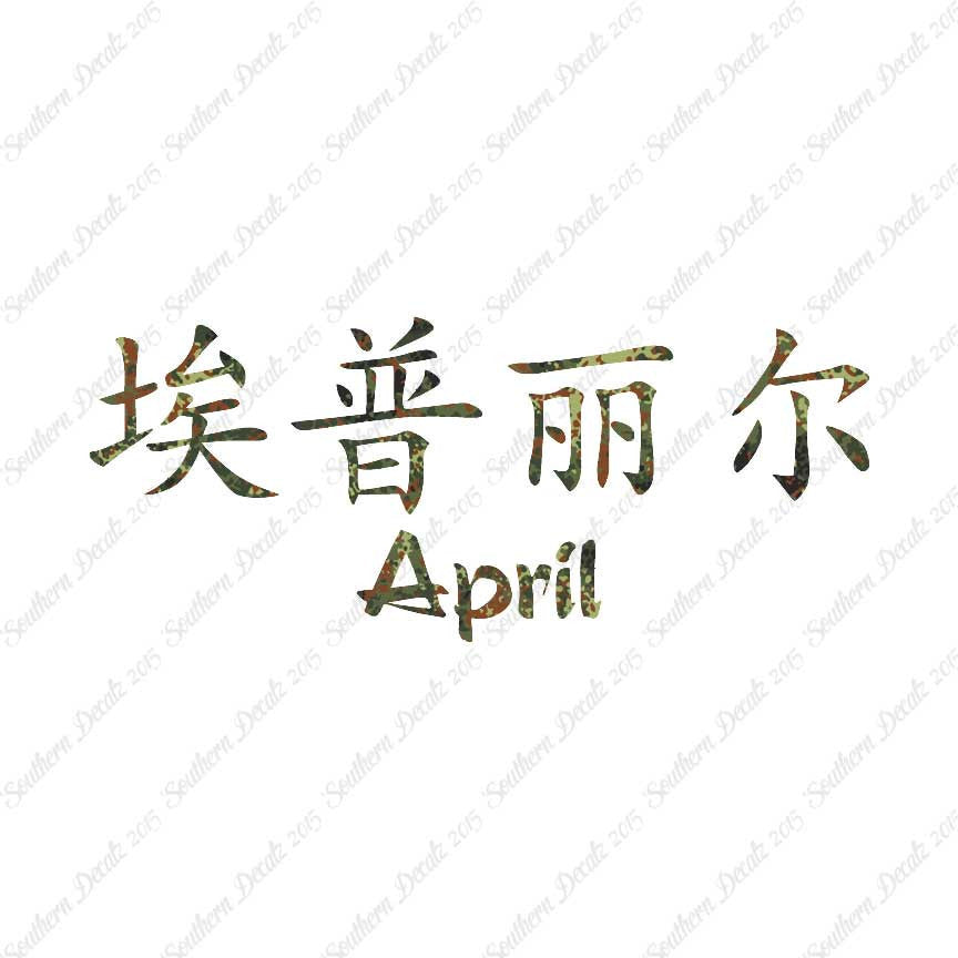 Chinese Name Symbols "April"