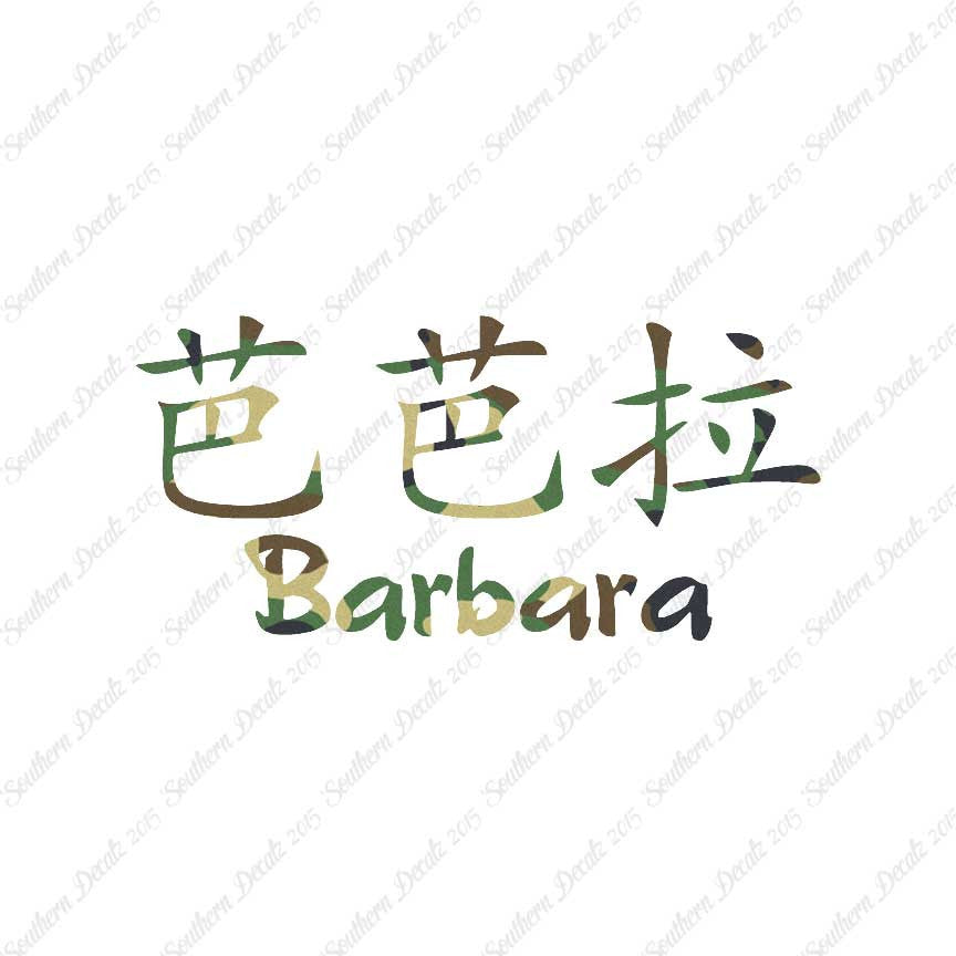 Chinese Name Symbols "Barbara"