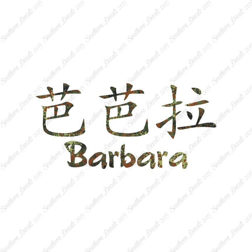 Chinese Name Symbols "Barbara"