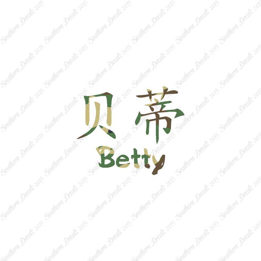 Chinese Name Symbols "Betty"