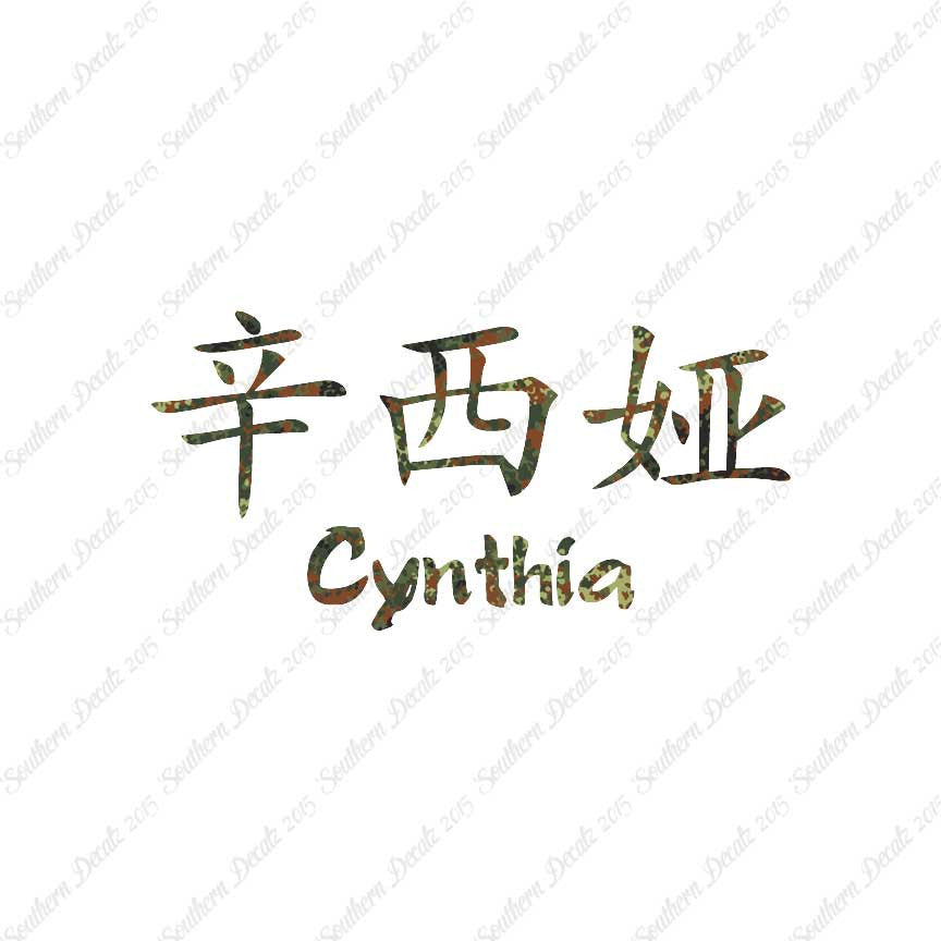 Chinese Name Symbols "Cynthia"