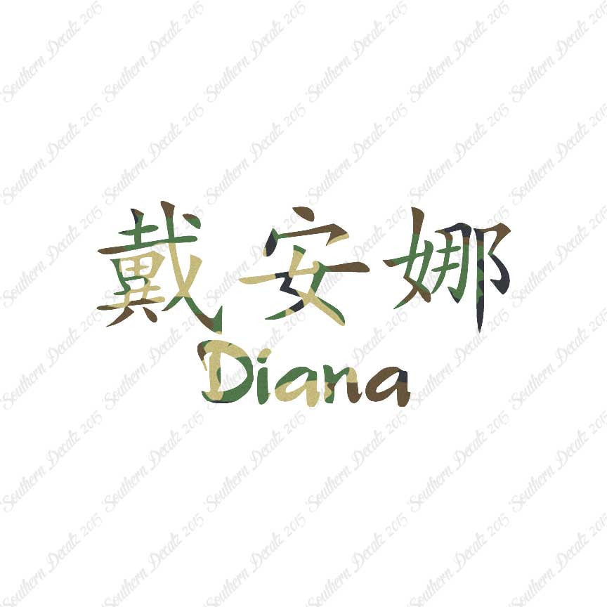 Chinese Name Symbols "Diana"
