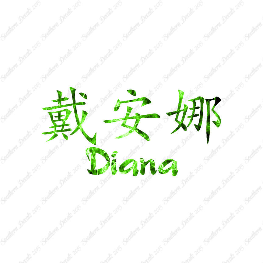 Chinese Name Symbols "Diana"