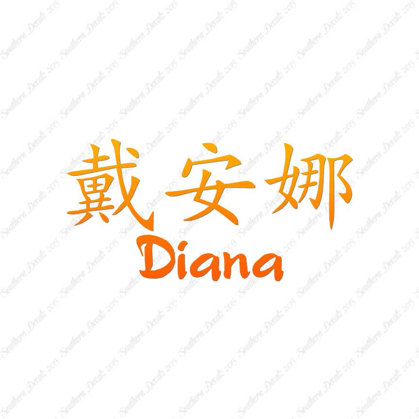 Chinese Name Symbols "Diana"