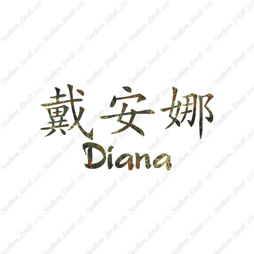 Chinese Name Symbols "Diana"