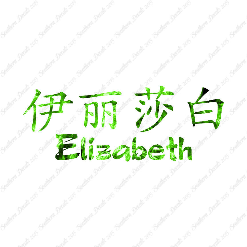 Chinese Name Symbols "Elizabeth"