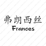 Chinese Name Symbols "Frances"