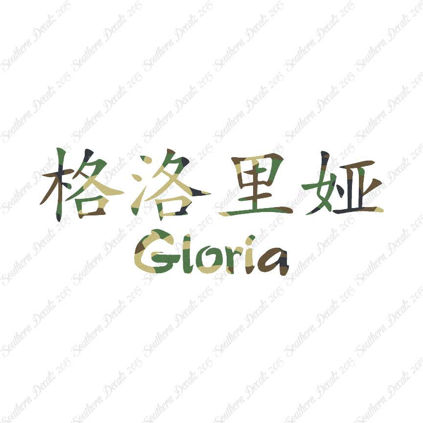 Chinese Name Symbols "Gloria"