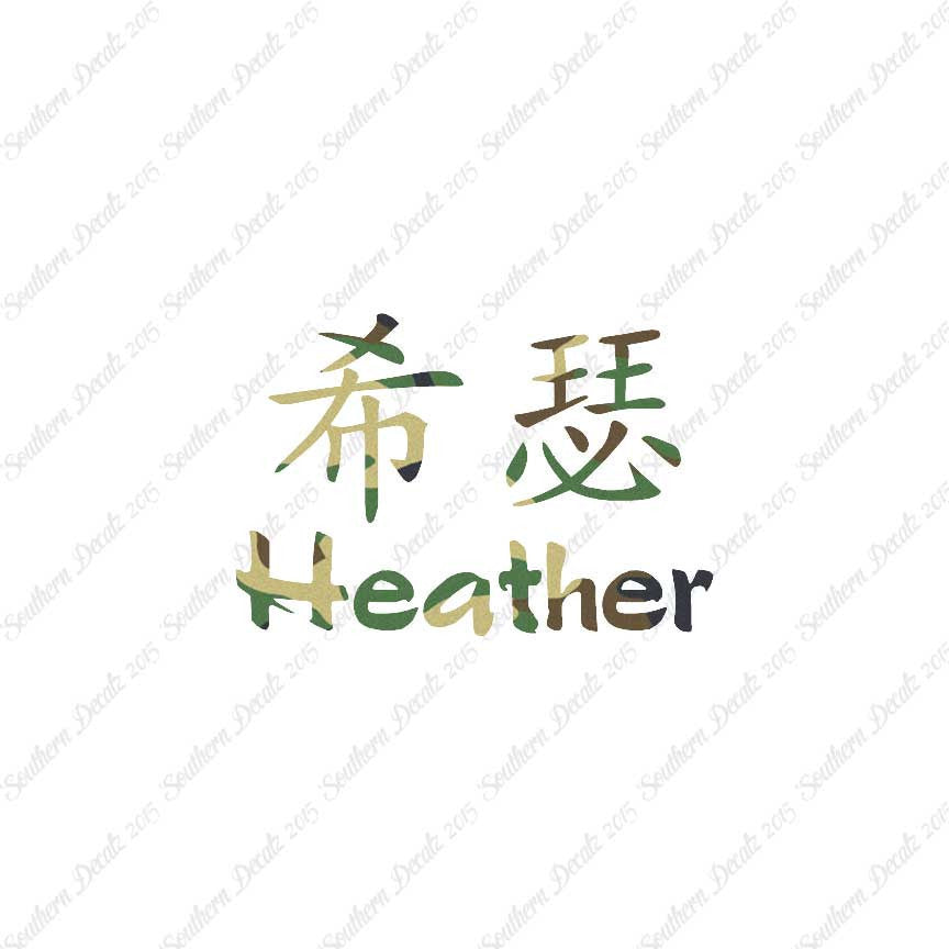 Chinese Name Symbols "Heather"