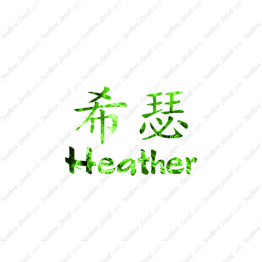 Chinese Name Symbols "Heather"