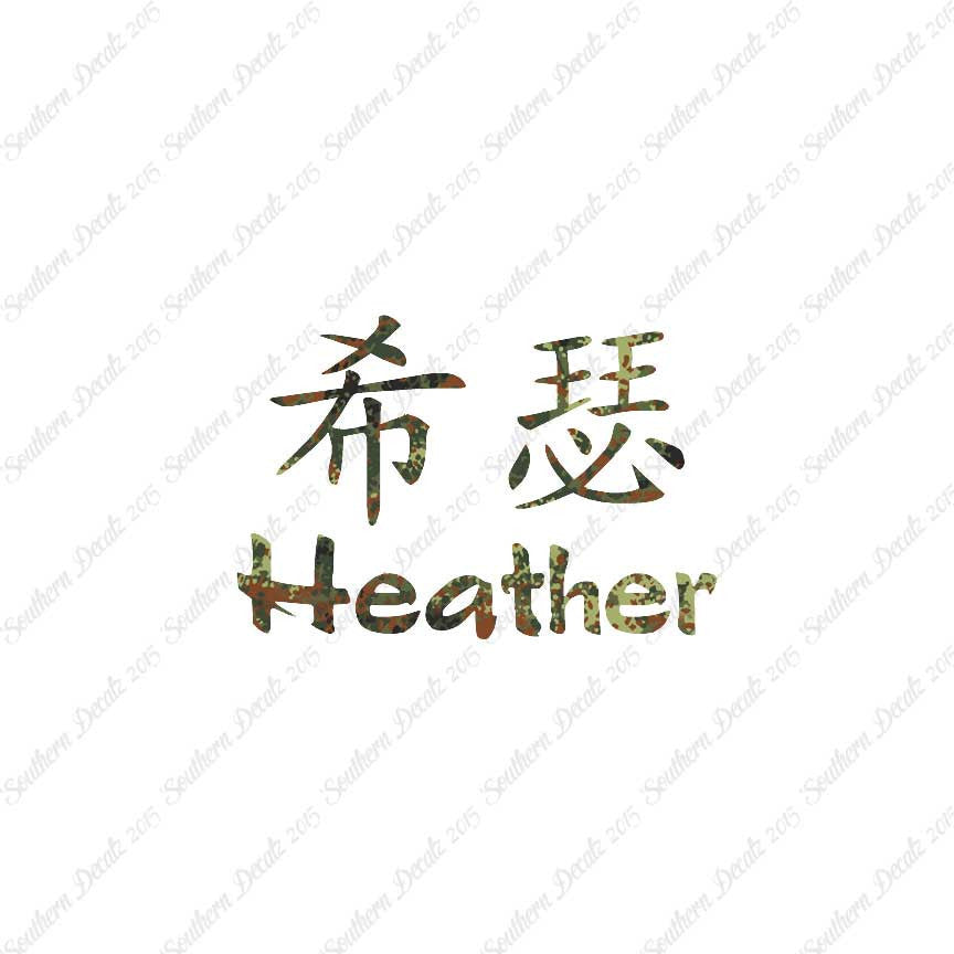 Chinese Name Symbols "Heather"