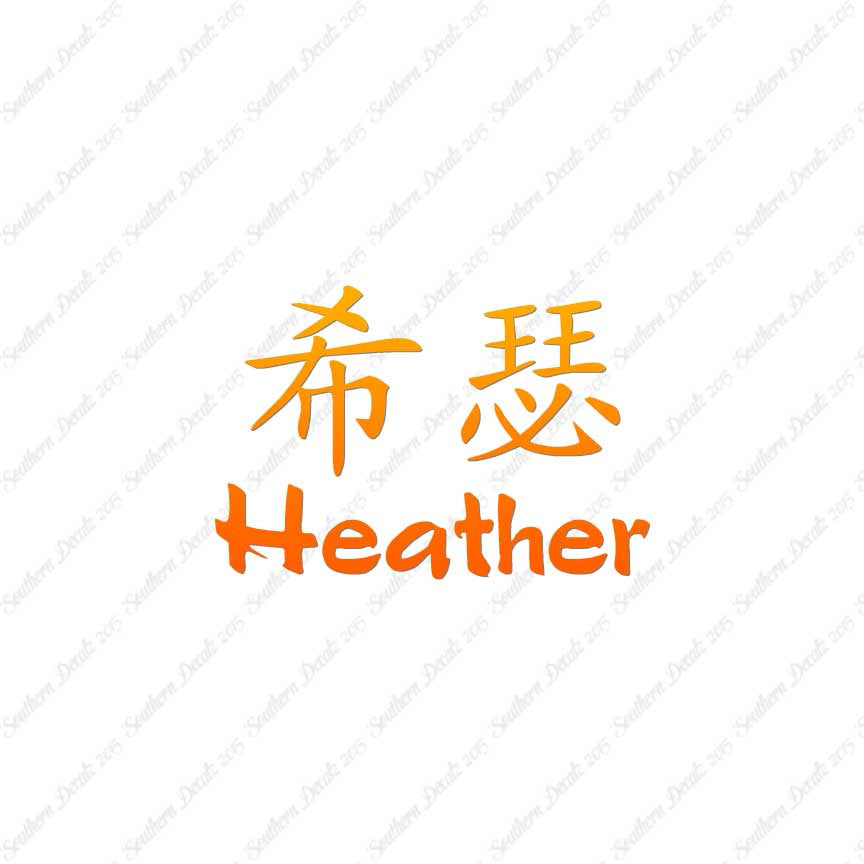 Chinese Name Symbols "Heather"
