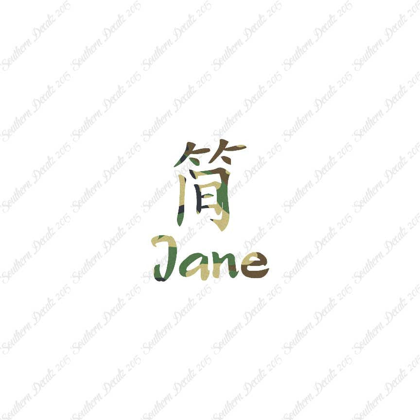 Chinese Name Symbols "Jane"