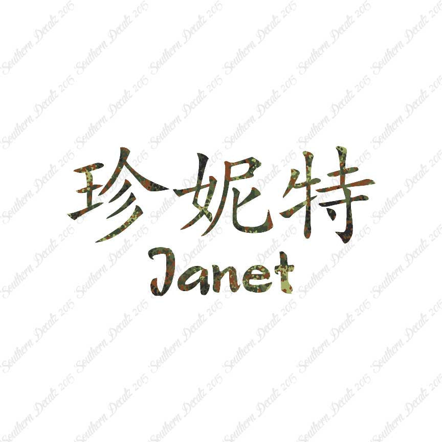 Chinese Name Symbols "Janet"