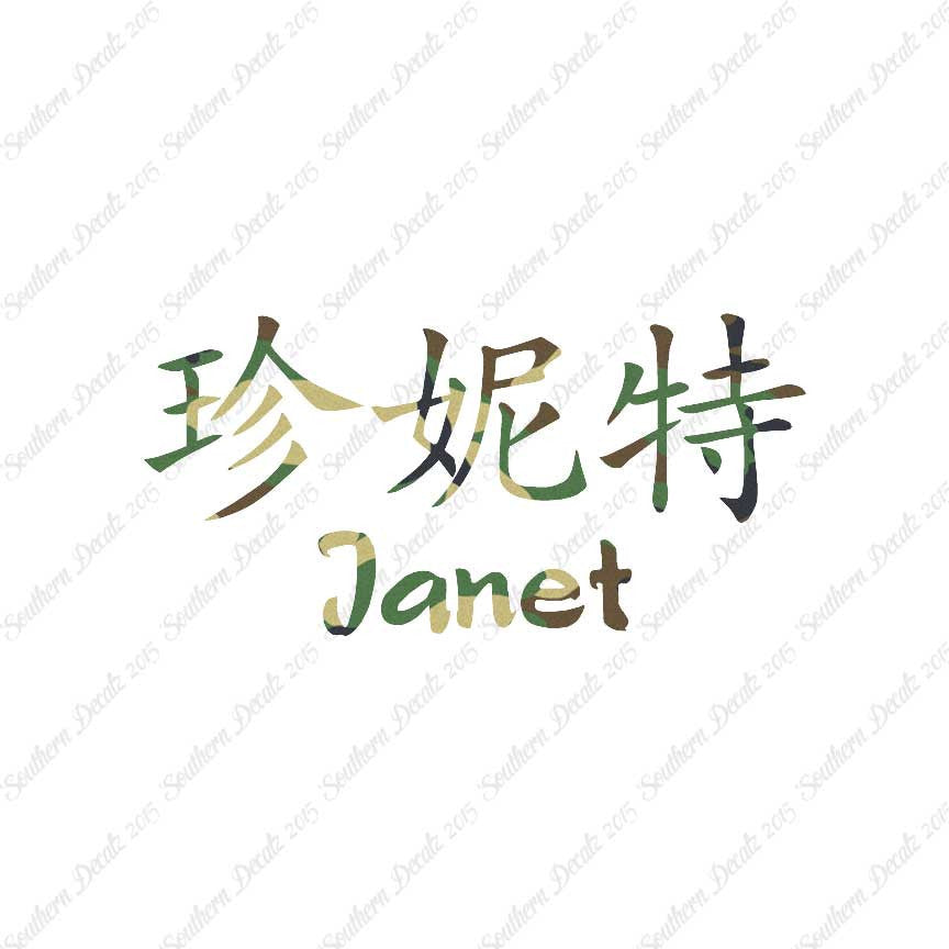 Chinese Name Symbols "Janet"