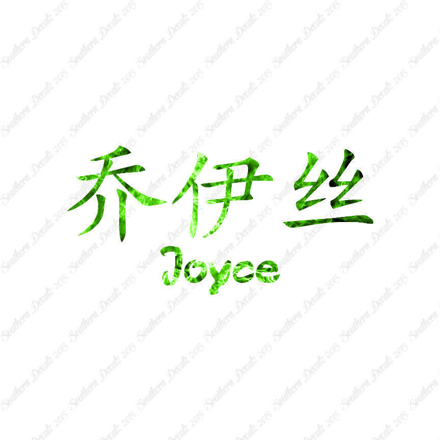 Chinese Name Symbols "Joyce"