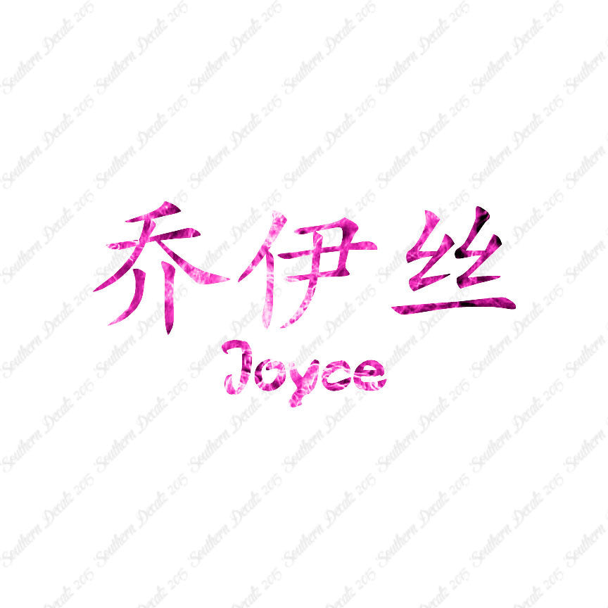 Chinese Name Symbols "Joyce"