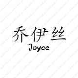 Chinese Name Symbols "Joyce"