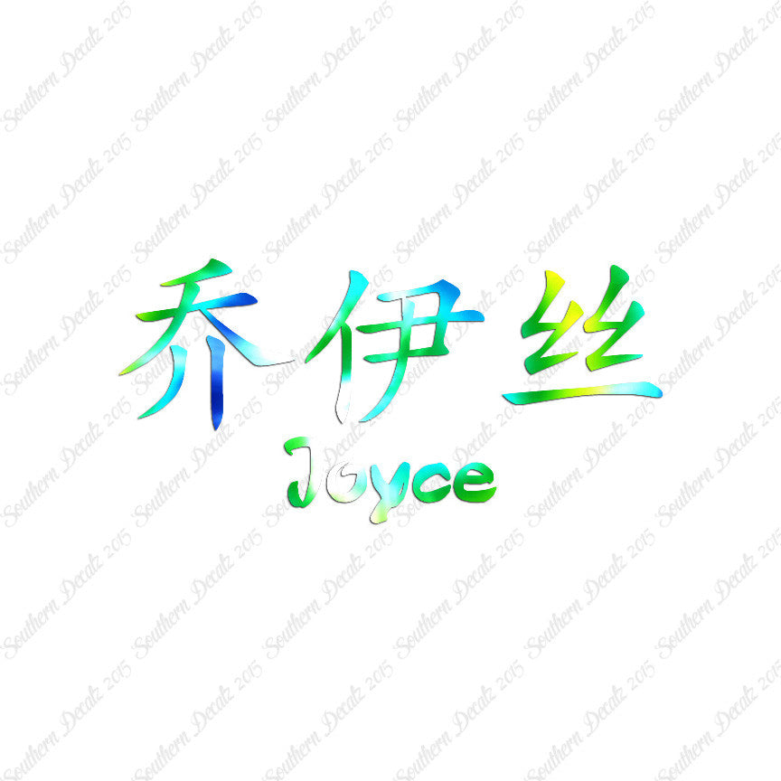 Chinese Name Symbols "Joyce"