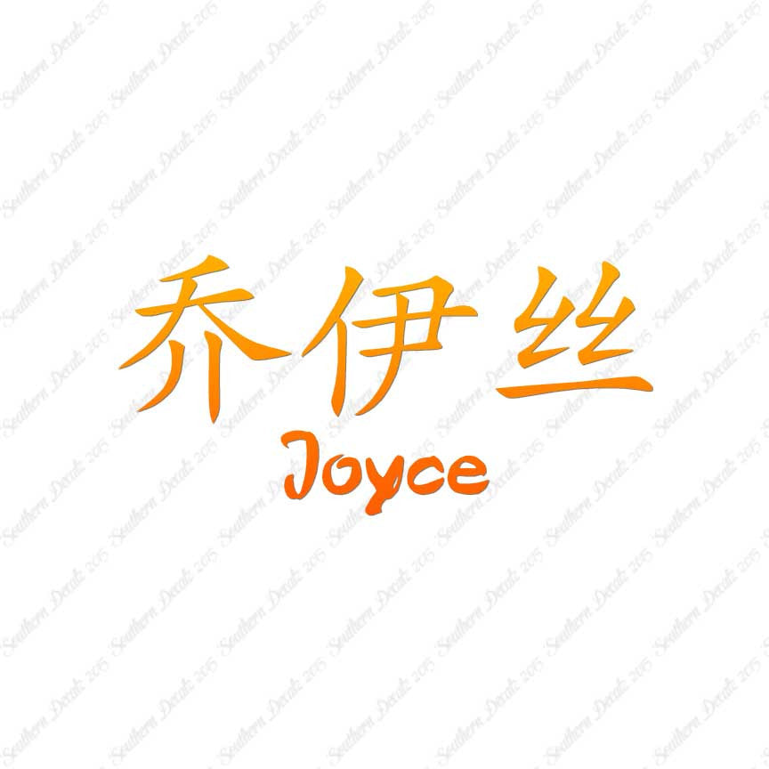 Chinese Name Symbols "Joyce"