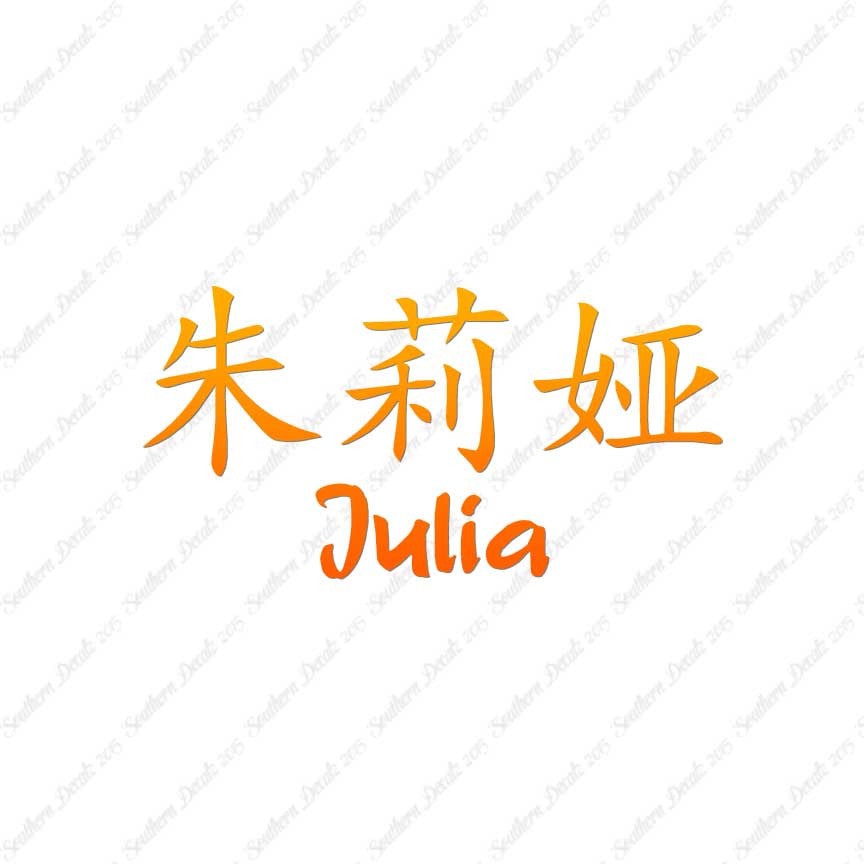 Chinese Name Symbols "Julia"