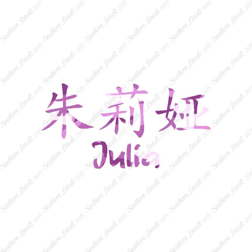 Chinese Name Symbols "Julia"