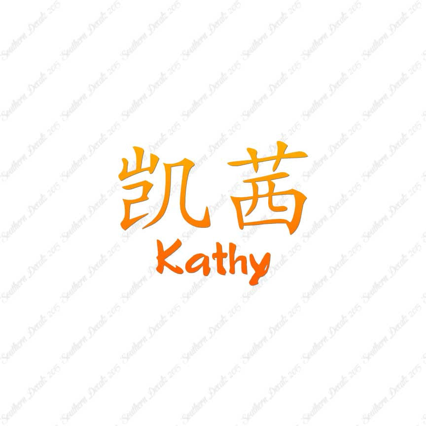 Chinese Name Symbols "Kathy"