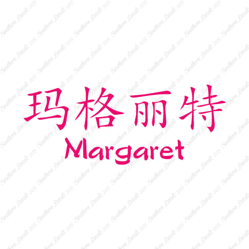 Chinese Name Symbols "Margaret"