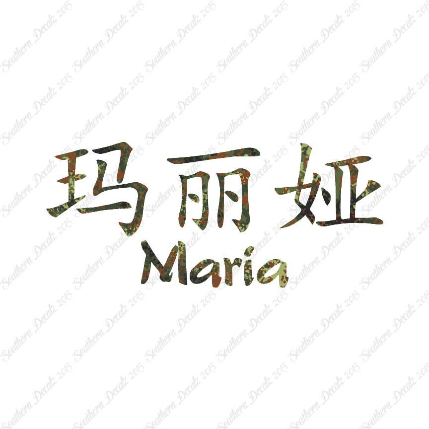 Chinese Name Symbols "Maria"
