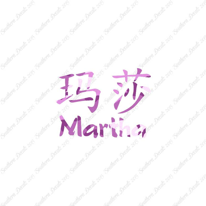 Chinese Name Symbols "Martha"