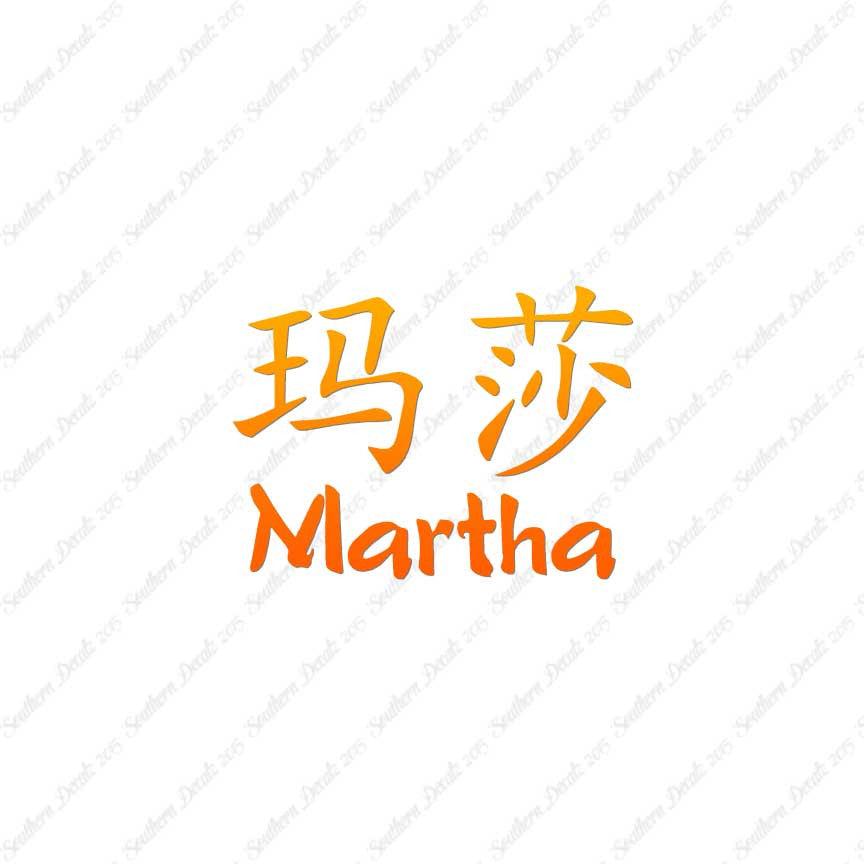 Chinese Name Symbols "Martha"
