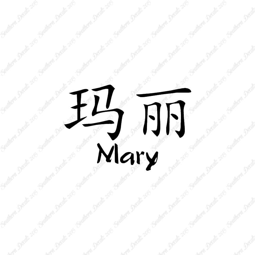 Chinese Name Symbols "Mary"