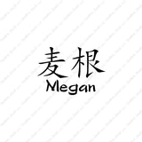 Chinese Name Symbols "Megan"