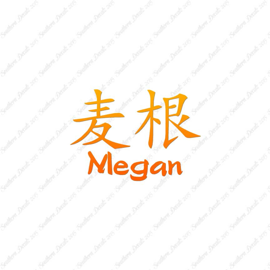 Chinese Name Symbols "Megan"