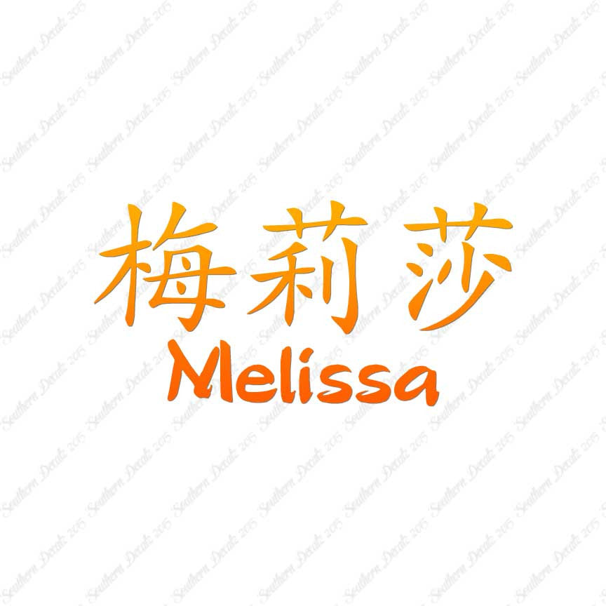 Chinese Name Symbols "Melissa"