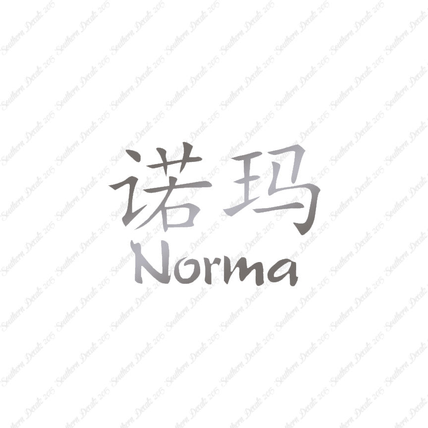 Chinese Name Symbols "Norma"
