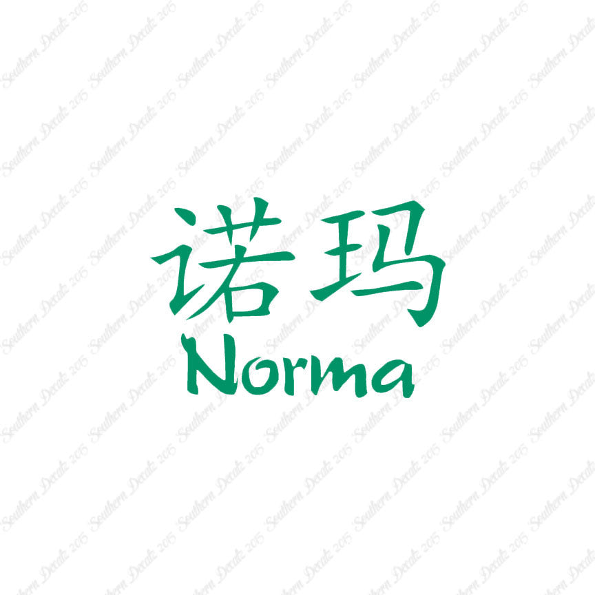 Chinese Name Symbols "Norma"