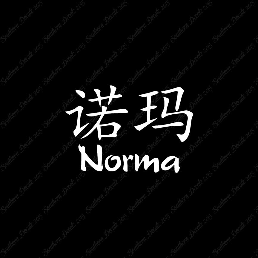 Chinese Name Symbols "Norma"