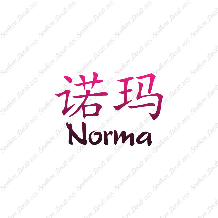 Chinese Name Symbols "Norma"