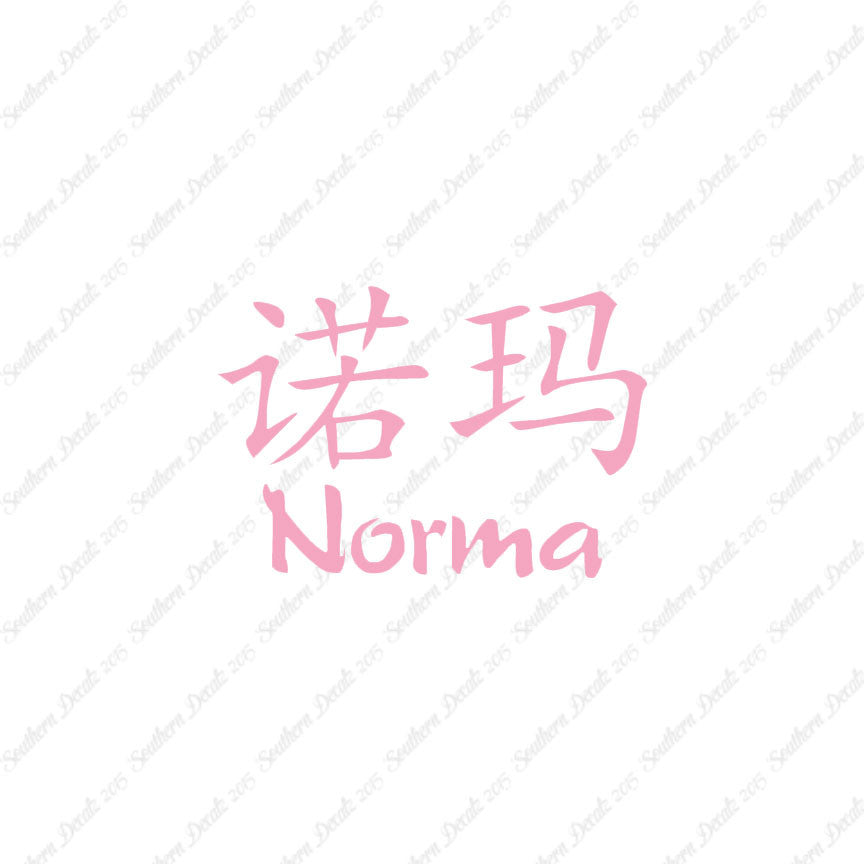 Chinese Name Symbols "Norma"