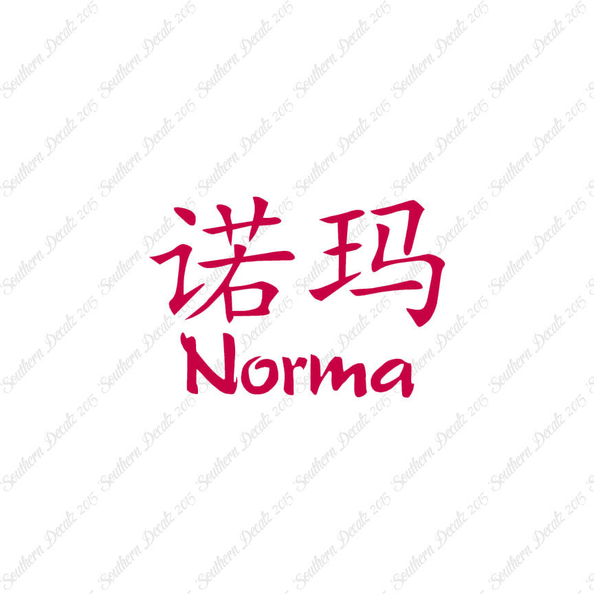 Chinese Name Symbols "Norma"