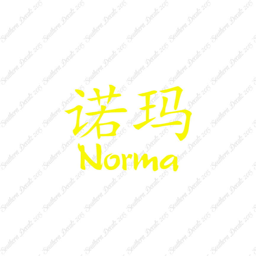 Chinese Name Symbols "Norma"