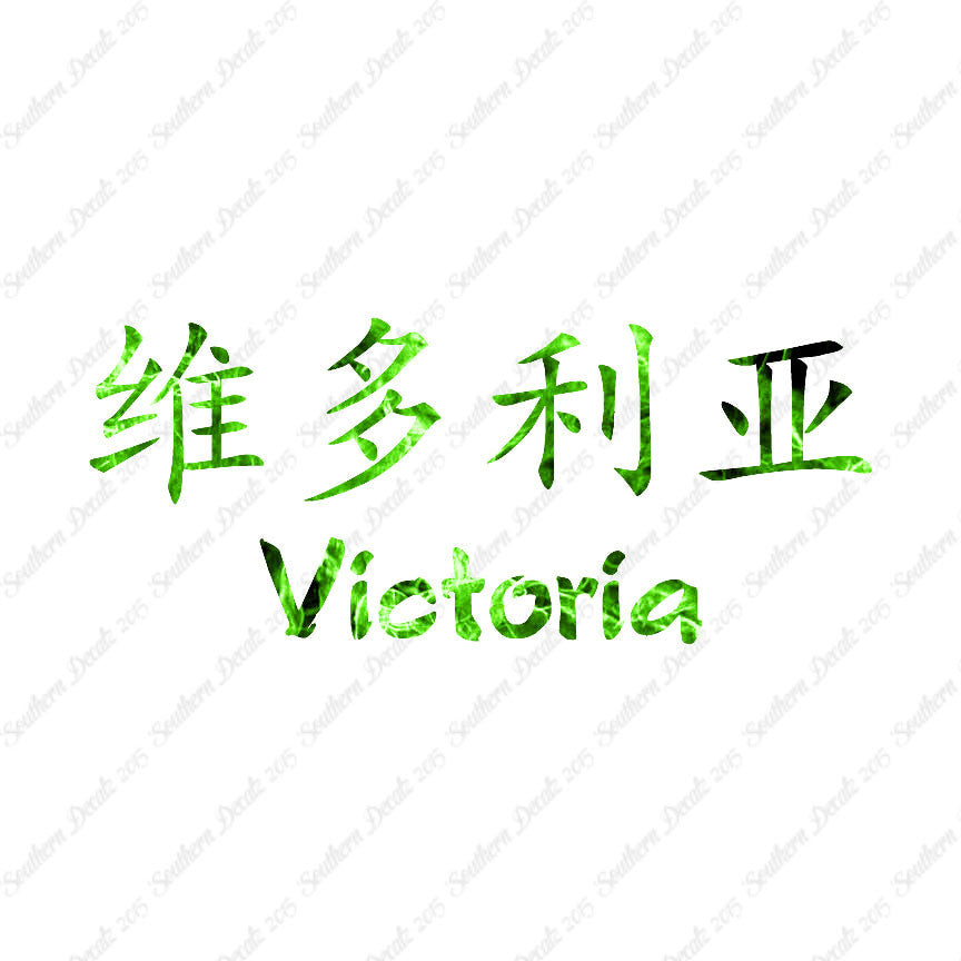 Chinese Name Symbols "Victoria"