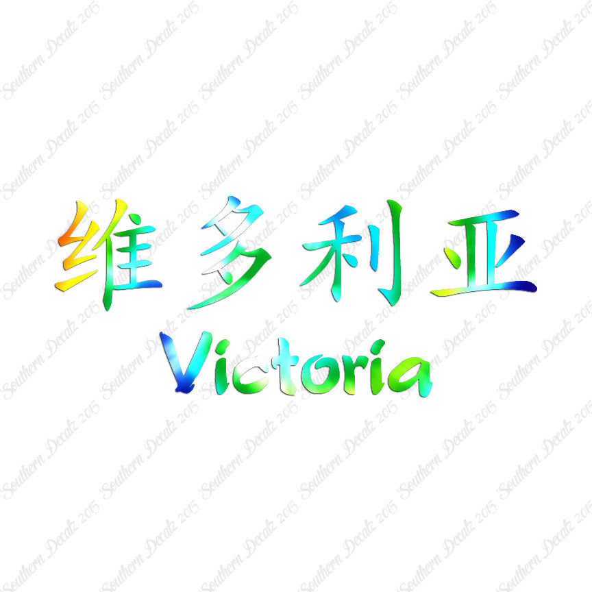 Chinese Name Symbols "Victoria"