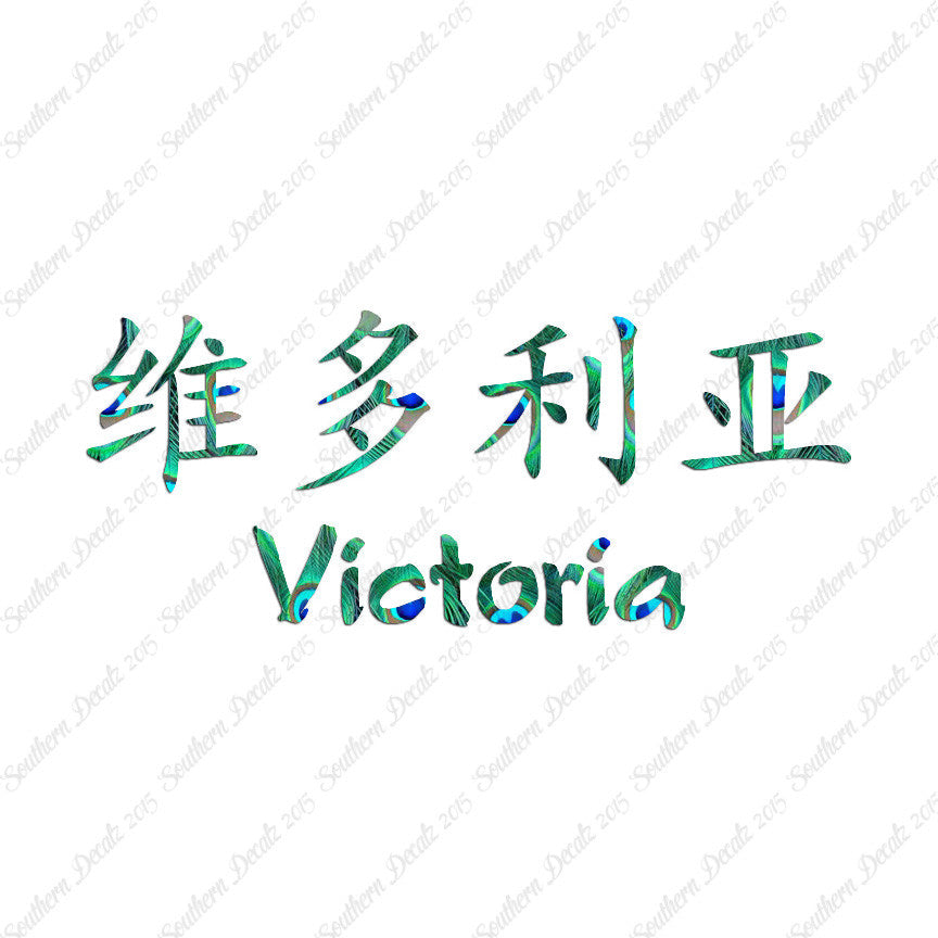 Chinese Name Symbols "Victoria"
