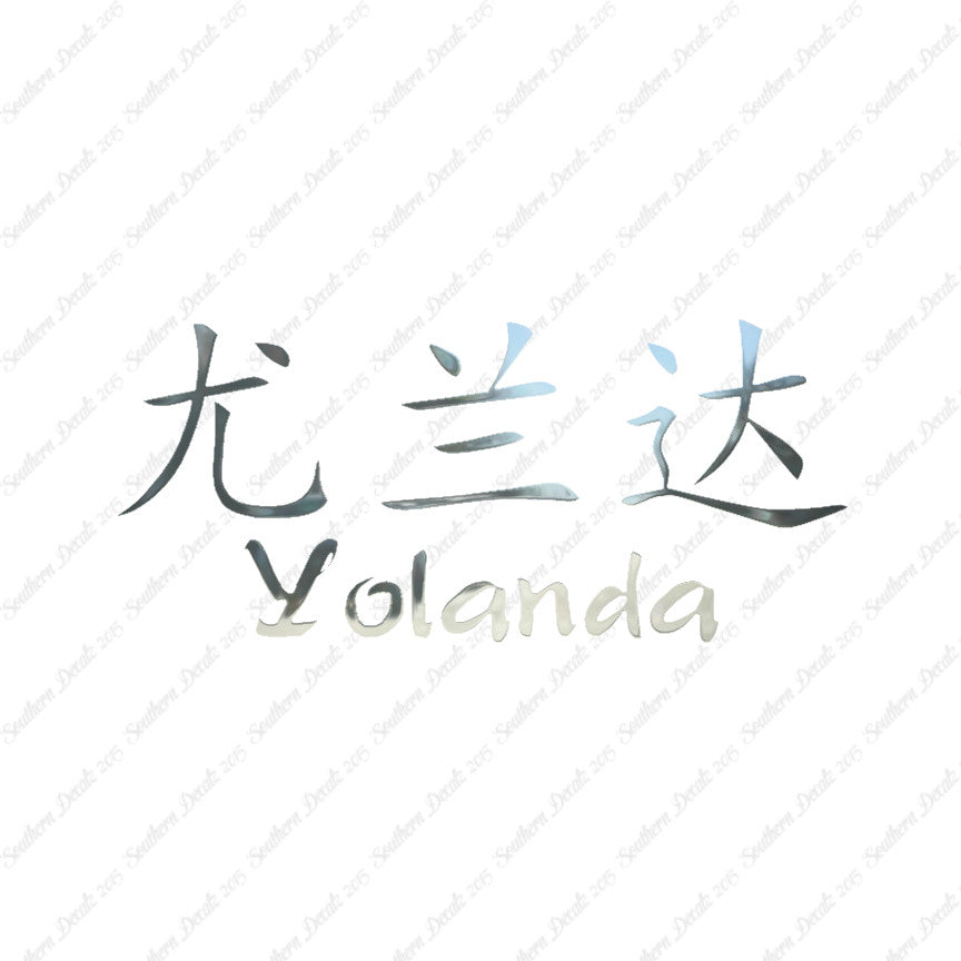 Chinese Name Symbols "Yolanda"