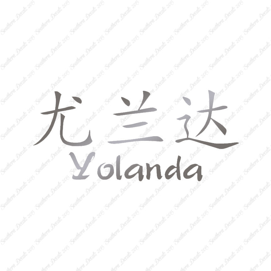 Chinese Name Symbols "Yolanda"