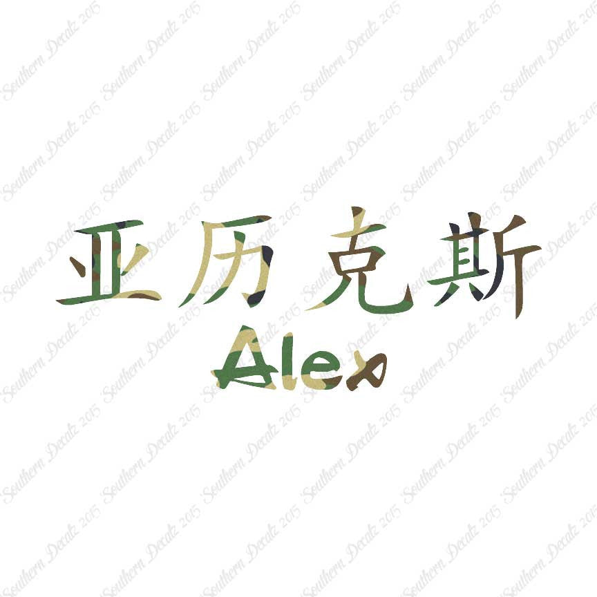 Chinese Name Symbols "Alex"