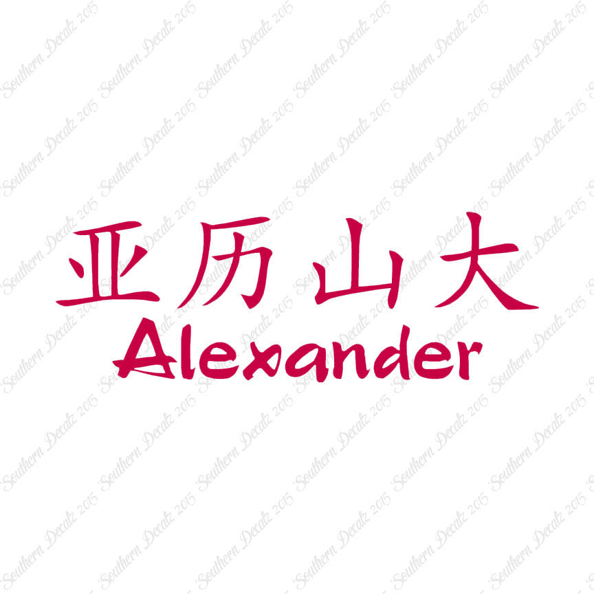 Chinese Name Symbols "Alexander"